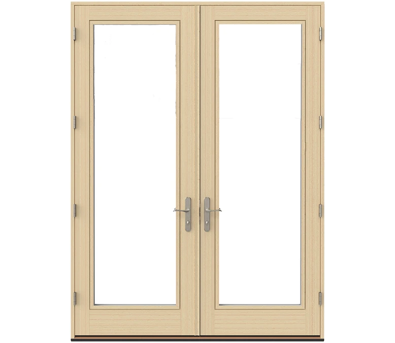 Frankfort Pella Lifestyle Series Wood Double Hinged Patio Doors